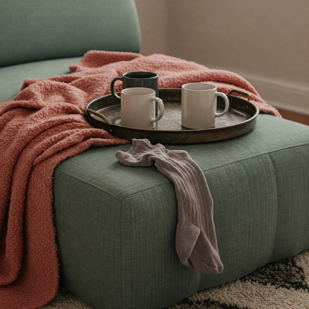 Cozy Ottoman Coffee Table Mess