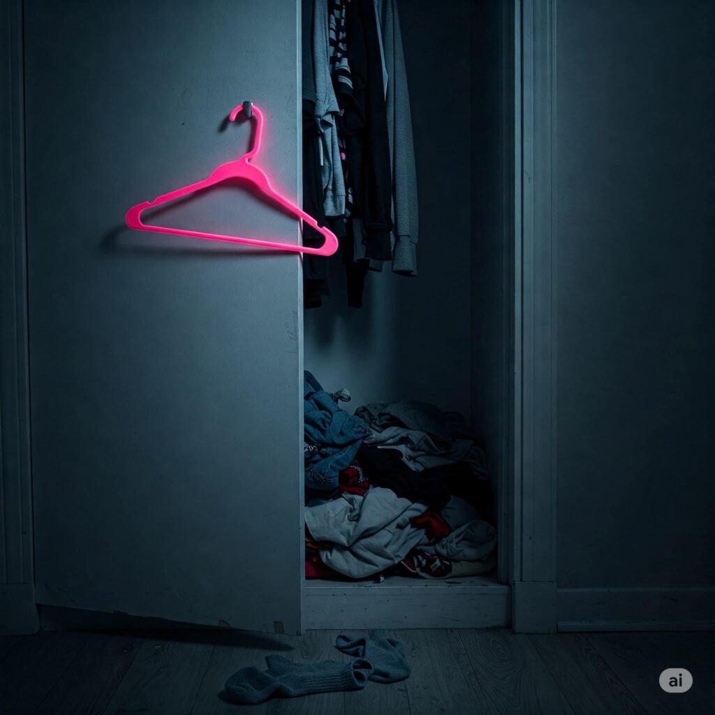 Messy Closet, Neon Hanger