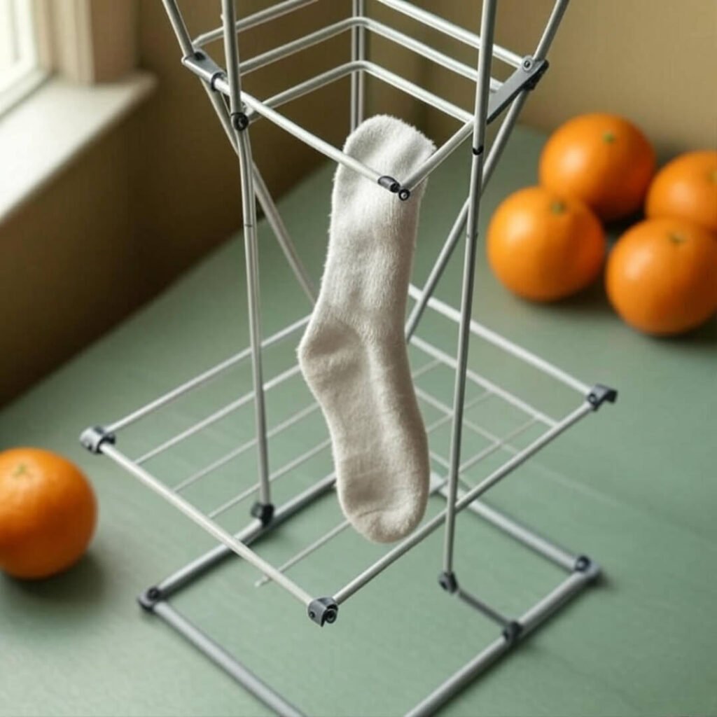 My drying rack, barely holding it together like me.